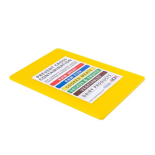 Professional Large Chopping Board Catering Food Prep Cutting Colour Coded YELLOW
