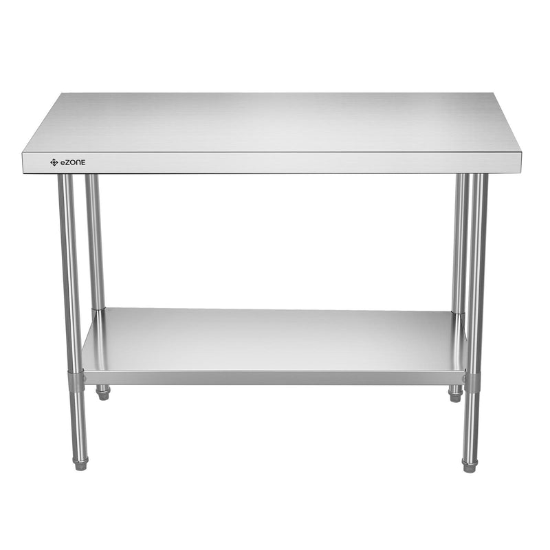 eZone Commercial Stainless Steel Kitchen Food Prep Table 1200x600x900mm +Castors