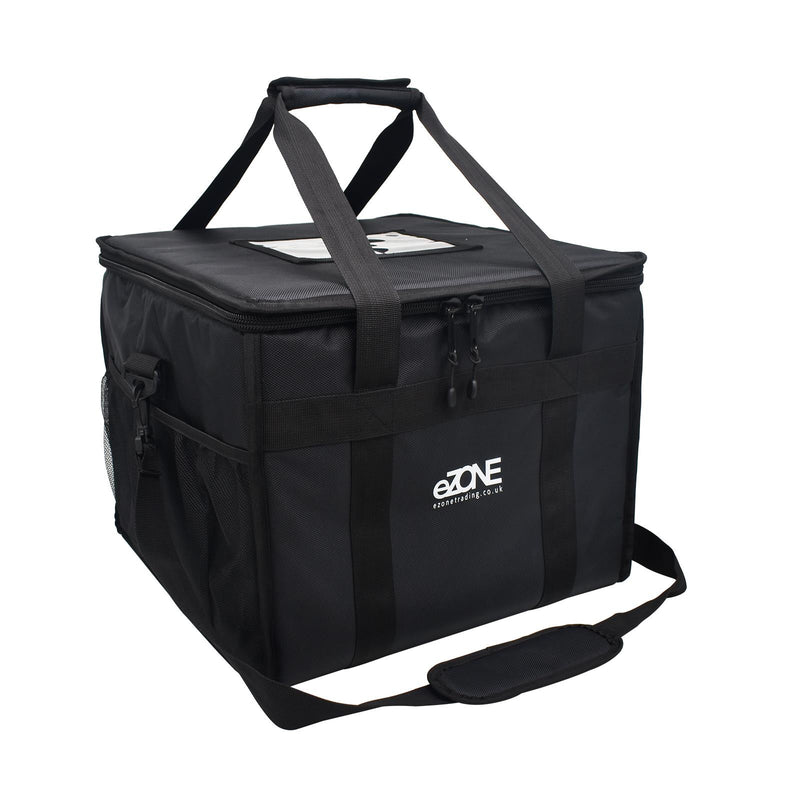 eZone Heavy Duty Insulated Food Delivery Bag 16x16x13” with Hot Cold Divider Zipper Suitable for Takeaway Restaurants Pizza Indian Kebabs Chinese