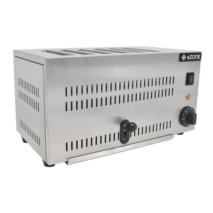eZone Commercial 6-Slice Toaster FY-6S Fast Browning 3.0kW 230V Stainless Steel
