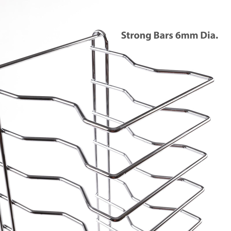 Pizza Pan Rack 11-Slot Shelf Stand for Stacking Deep Pans Trays Screen Separator
