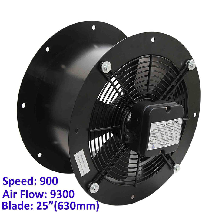 630mm Industrial Duct Fan Cased Axial Commercial Kitchen Canopy Extractor Quiet