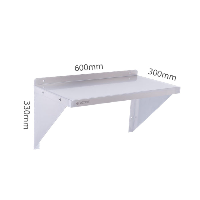 Stainless Steel Wall Shelf 600x300mm Commercial Catering Kitchen Storage