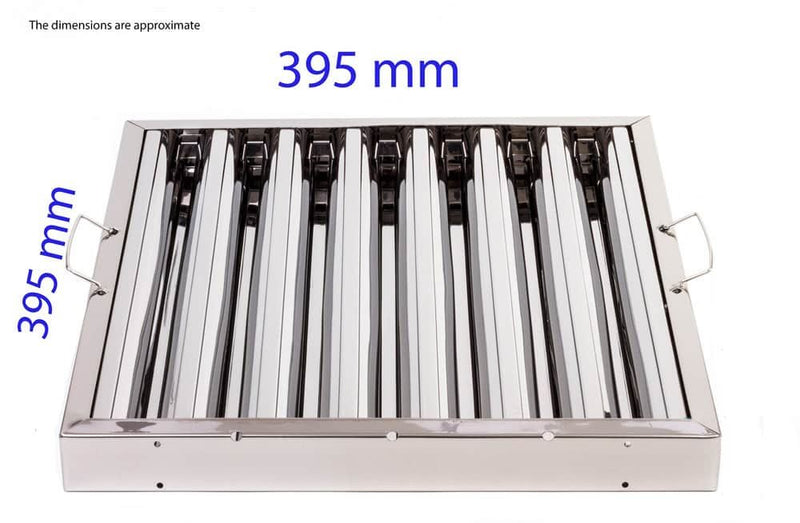 Canopy Grease Baffle Filter Stainless Steel Kitchen Extraction Hood 395x395mm