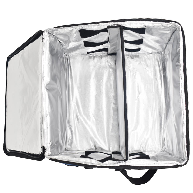 eZone Heavy Duty Insulated Food Delivery Bag 14x14x12” with Hot Cold Divider Zipper Suitable for Takeaway Restaurants Pizza Indian Kebabs Chinese
