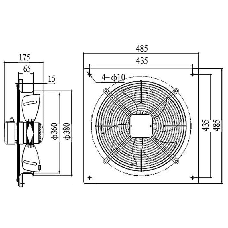 Industrial Wall Mounted Extractor Fan 14" Commercial Ventilation +Speed Control