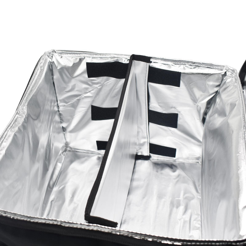 eZone Heavy Duty Insulated Food Delivery Bag 14x14x12” with Hot Cold Divider Zipper Suitable for Takeaway Restaurants Pizza Indian Kebabs Chinese