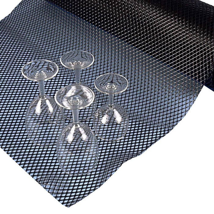 Bar Pub Shelf Liner Black Mat Glass Drying Mesh Roll 10 meters x 60cm