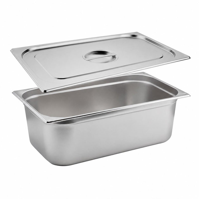 Stainless Steel 1/1 Gastronorm Pan/Tray with Lid 200mm Deep Food GN Container