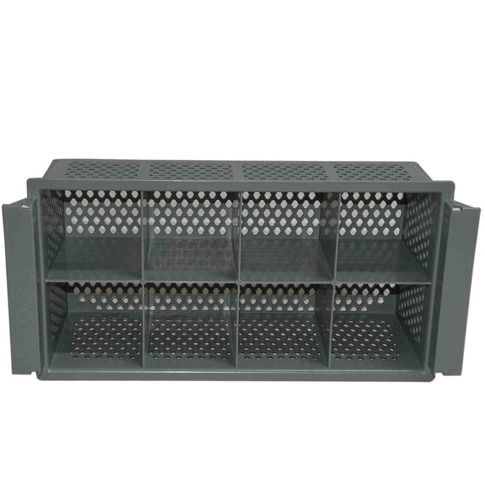 Cutlery Holder Plastic Basket Eight Compartment for Commercial Dishwasher, Grey