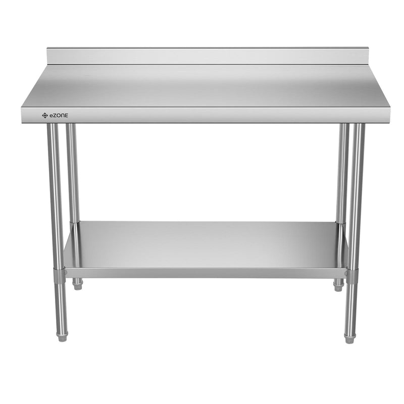 eZone Commercial Stainless Steel Kitchen Food Prep Table Upstand 1200x600x900mm