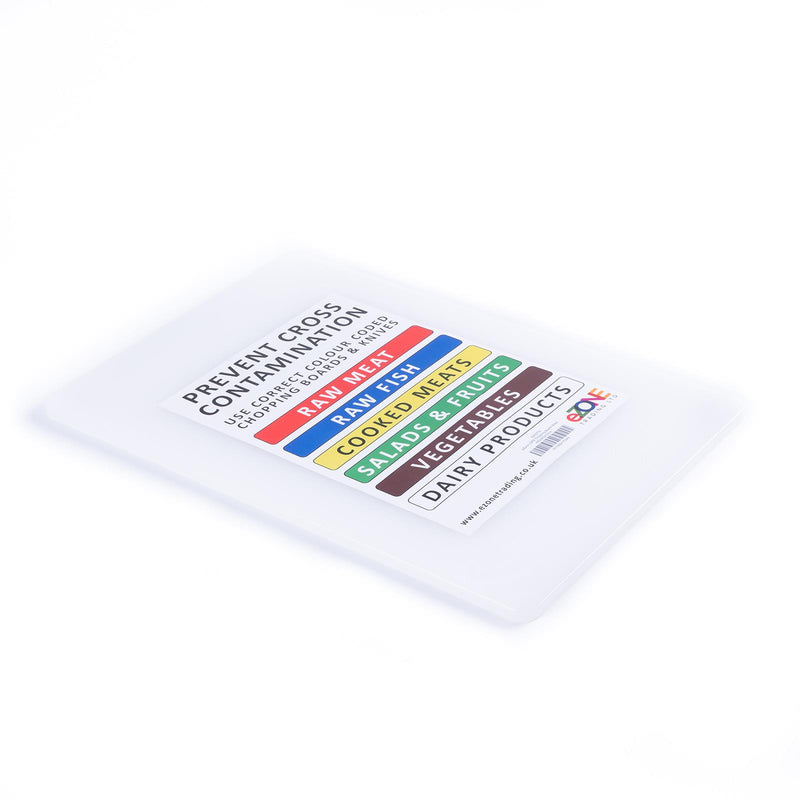 Professional Large Chopping Board Catering Food Prep Cutting Colour Coded WHITE
