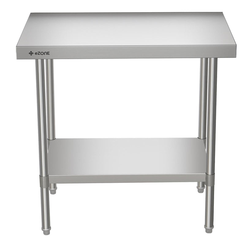 eZone Commercial Stainless Steel Kitchen Food Prep Table 900x600x900mm +Castors