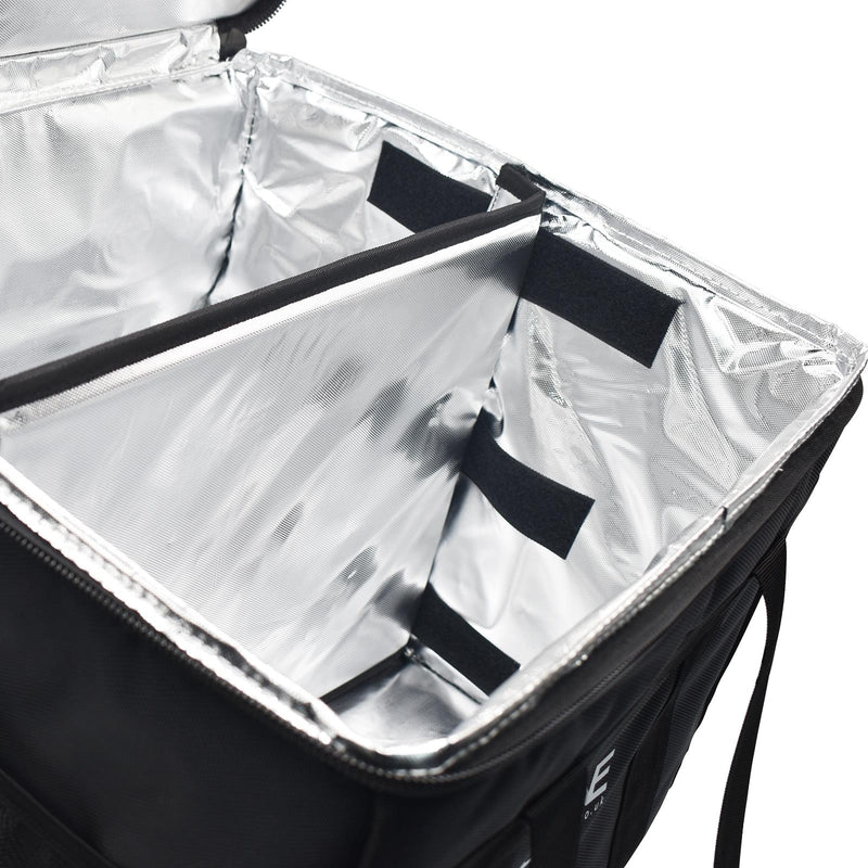 eZone Heavy Duty Insulated Food Delivery Bag 14x14x12” with Hot Cold Divider Zipper Suitable for Takeaway Restaurants Pizza Indian Kebabs Chinese