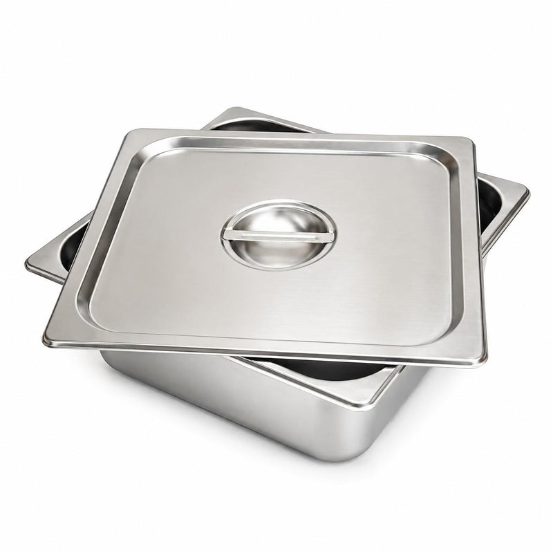 Stainless Steel 2/3 Gastronorm Pan/Tray with Lid 65mm Deep Food GN Container