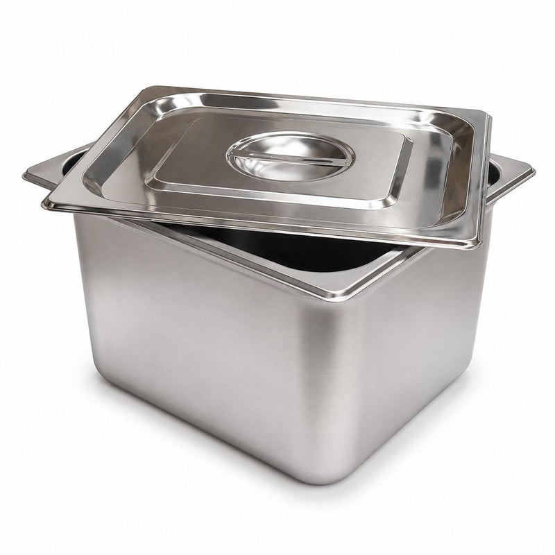 Stainless Steel 1/2 Gastronorm Pan/Tray with Lid 200mm Deep Food GN Container