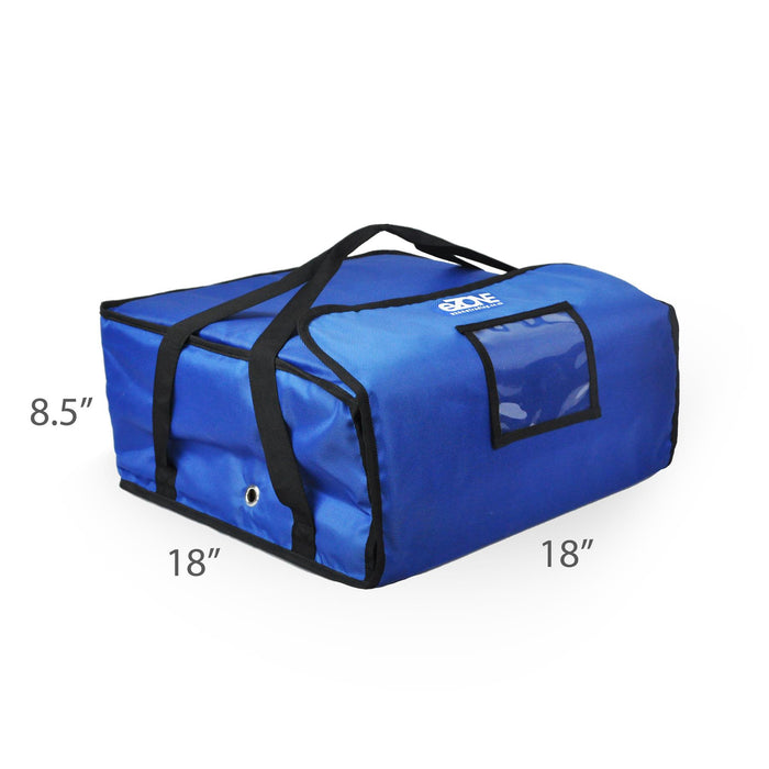 Pizza Delivery Bag 18x18x8.5" Fully Insulated Heavy Duty Quality Blue