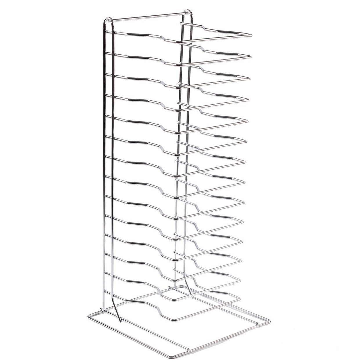 Pizza Pan Rack 15-Slot Shelf Stack for Stacking Thin Pans Trays Separa ...