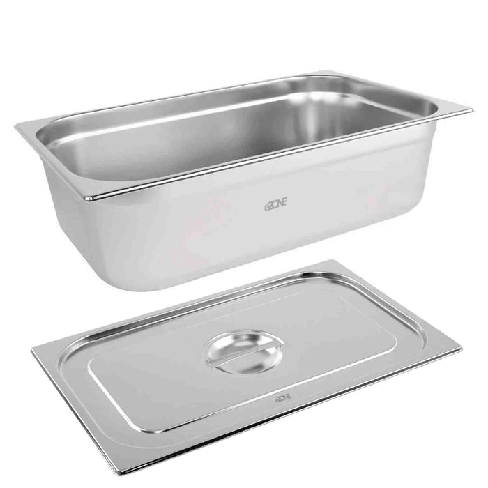 Gastronorm & Lid 1/1 Size Stainless Steel Bain Marie Food Container Pan 150mm
