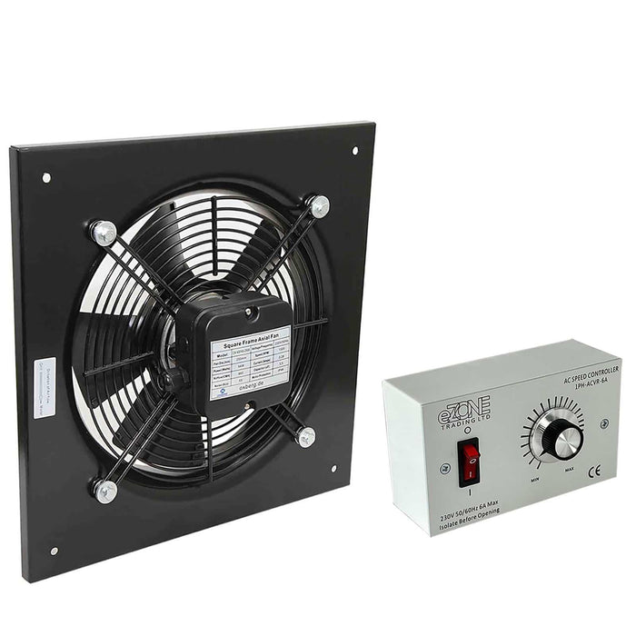 Industrial Wall Mounted Extractor Fan 10" Commercial Ventilation +Speed Control