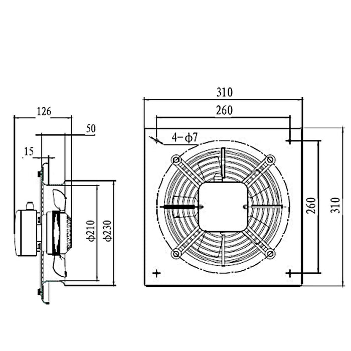 Industrial Wall Mounted Extractor Fan 8" Commercial Ventilation +Speed Control