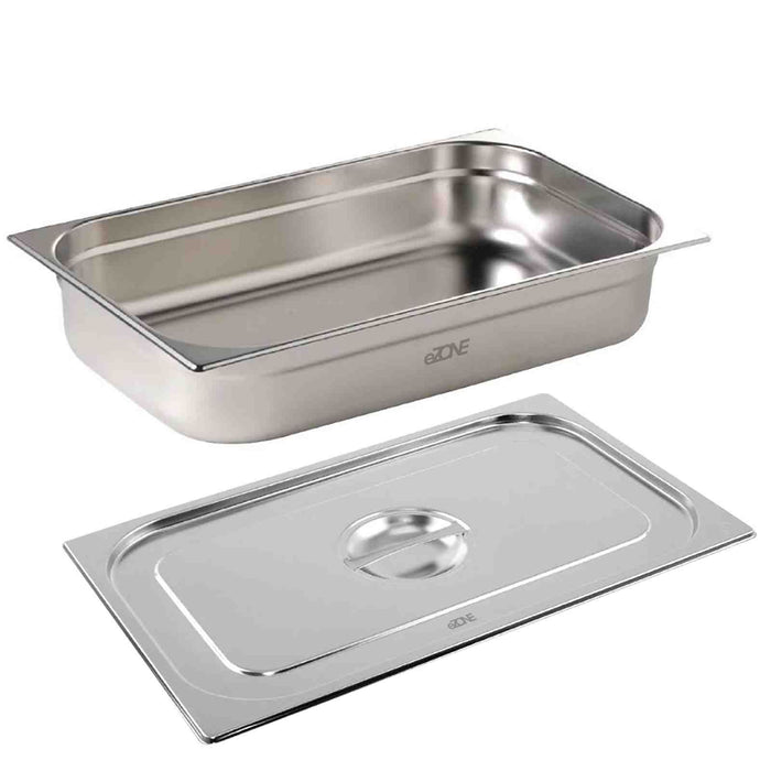 Gastronorm & Lid 1/1 Size Stainless Steel Bain Marie Food Container Pan 65mm