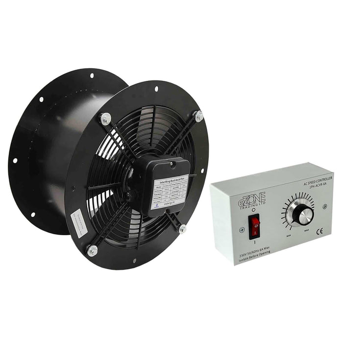 Industrial Cased Extractor Fan 10" Duct Commercial Ventilation +Speed Controller