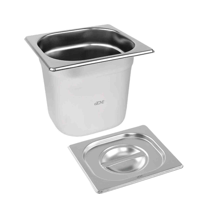 Gastronorm Pan Container 1/9 150mm + Lid Stainless Steel Bain Marie Try Buffet Display