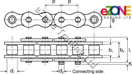 MAC PAN MX20 MX30 NT30 & NT20 Dough Mixer Lower Roller Short Chain with Link