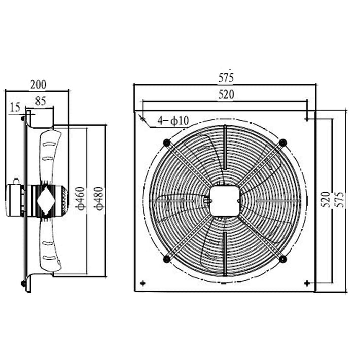 Industrial Wall Mounted Extractor Fan 18" Commercial Ventilation +Speed Control