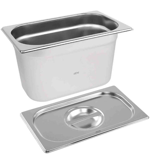 Gastronorm & Lid 1/4 Quarter Stainless Steel Bain Marie Food Container Pan 150mm catering equipment