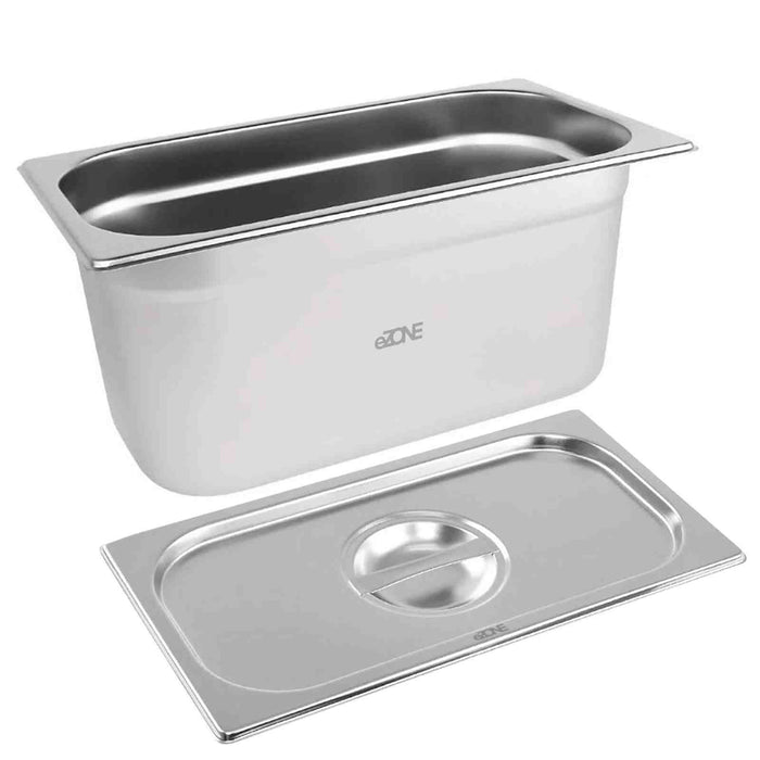 Gastronorm & Lid 1/3 Third Stainless Steel Bain Marie Food Container Pan 150mm catering equipment