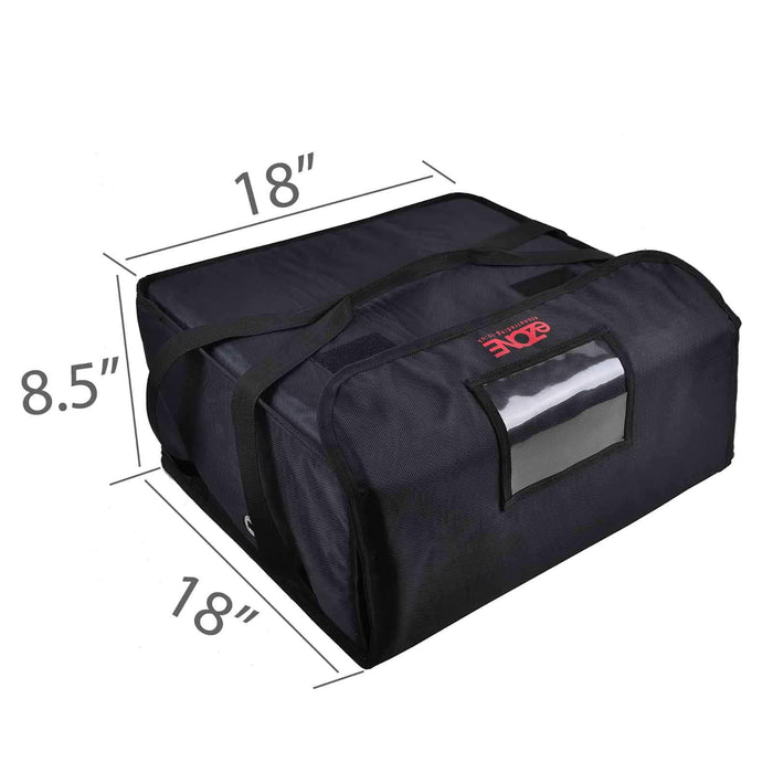 Pizza Delivery Bag 18x18x8.5" Fully Insulated Heavy Duty Quality Black