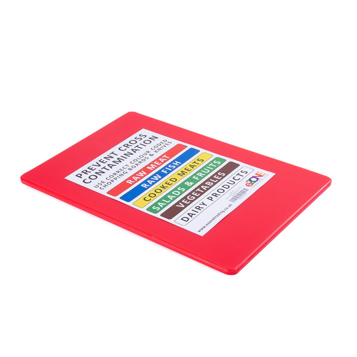Professional Large Chopping Board Catering Food Prep Cutting Colour Coded RED