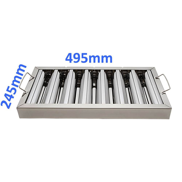 Stainless steel Canopy Extraction Baffle Grease Filter, Kitchen Extraction Hood 495x245mm