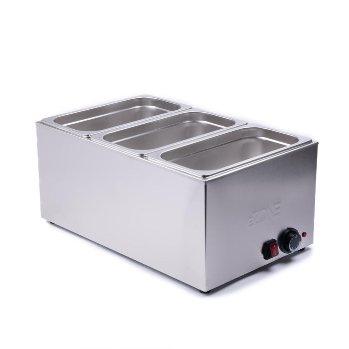 eZone Commercial Bain Marie with 3x Gastronorm Pan Catering Wet Heat Food Warmer