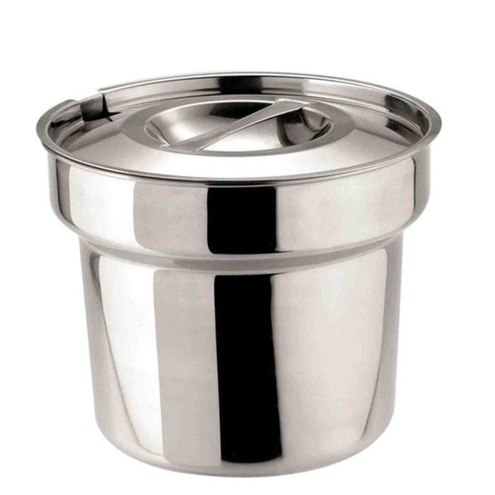Bain Marie Round Pot & Lid 7 Pint 4L Catering Stockpot Saucepan Stainless Steel