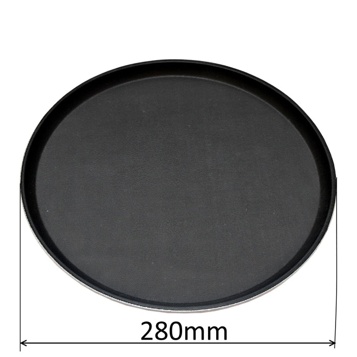 Non-Slip Round FibersglassTray Bar Pub Café Waiter Serving Dinner Drinks Food Platter Size 280mm (11")