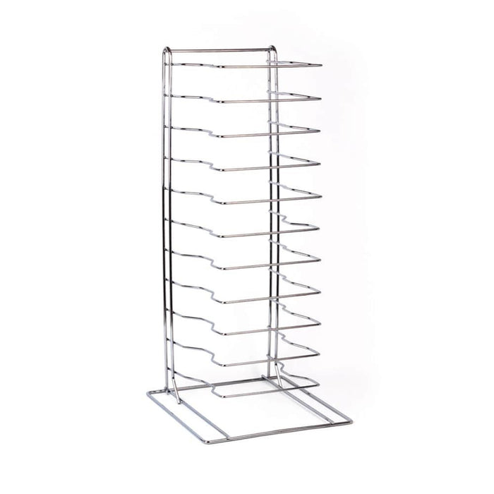 Pizza Pan Rack 11-Slot Shelf Stand for Stacking Deep Pans Trays Screen Separator